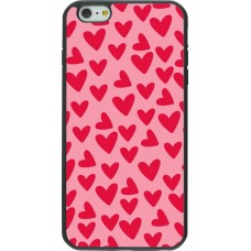 Coque iPhone 6 Plus / 6s Plus - Silicone rigide noir Mom 2024 petits coeurs