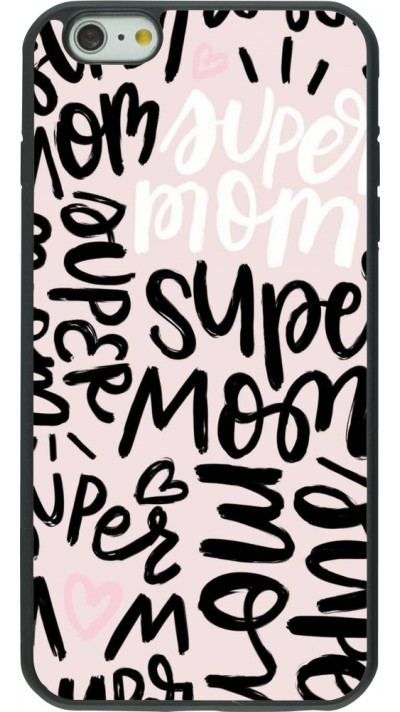 Coque iPhone 6 Plus / 6s Plus - Silicone rigide noir Mom 2024 Super mom