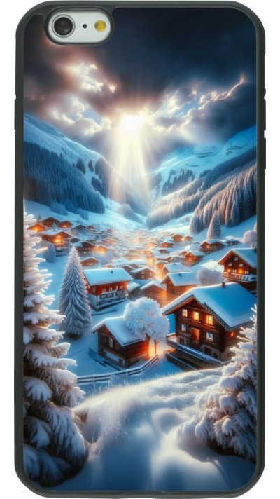 Coque iPhone 6 Plus / 6s Plus - Silicone rigide noir Mont Neige Lumière