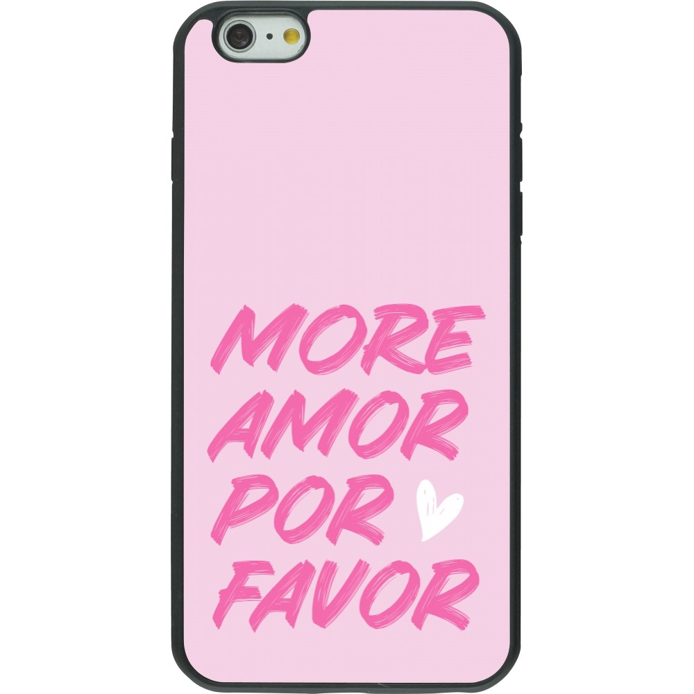 iPhone 6 Plus / 6s Plus Case Hülle - Silikon schwarz More amor porfavor