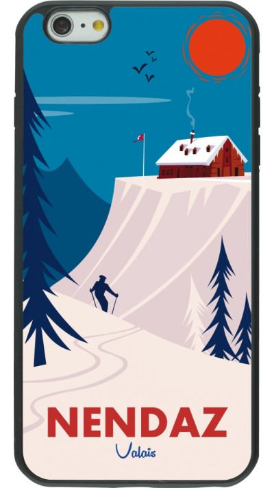 Coque iPhone 6 Plus / 6s Plus - Silicone rigide noir Nendaz Cabane Ski