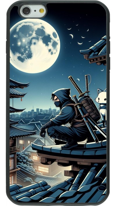 Coque iPhone 6 Plus / 6s Plus - Silicone rigide noir Ninja sous la lune