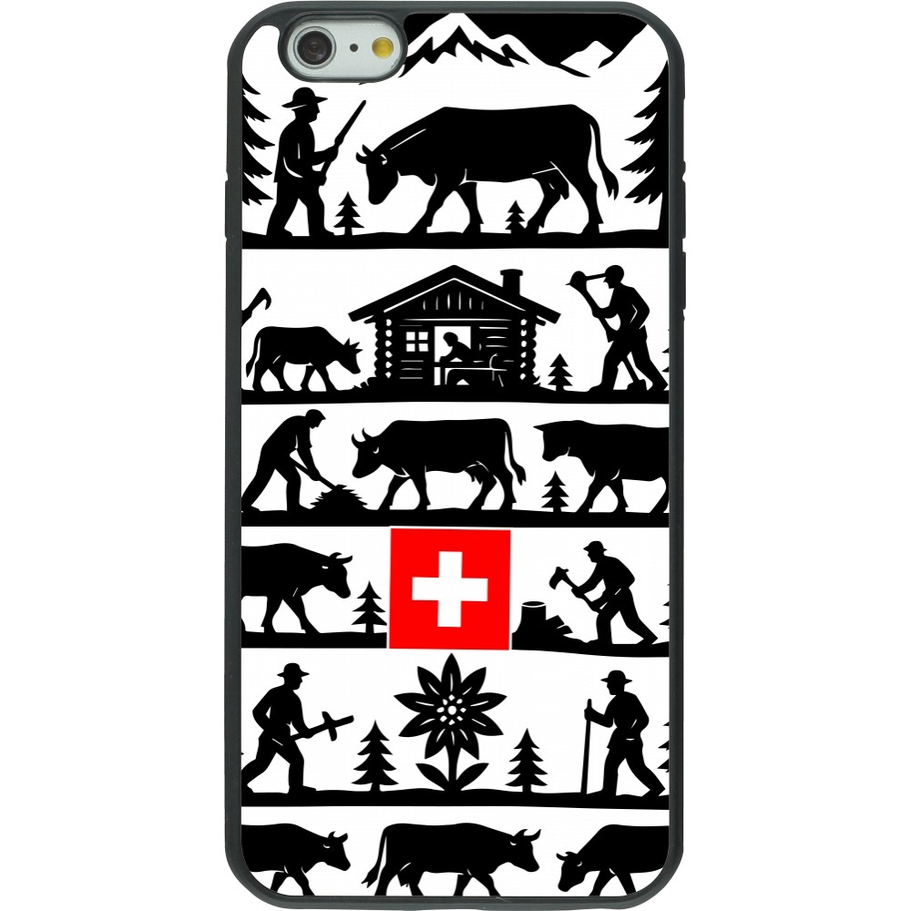 Coque iPhone 6 Plus / 6s Plus - Silicone rigide noir Poya Suisse 1