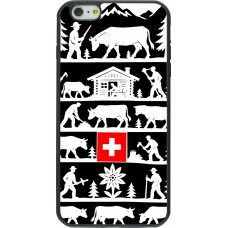 Coque iPhone 6 Plus / 6s Plus - Silicone rigide noir Poya Suisse 1 noir