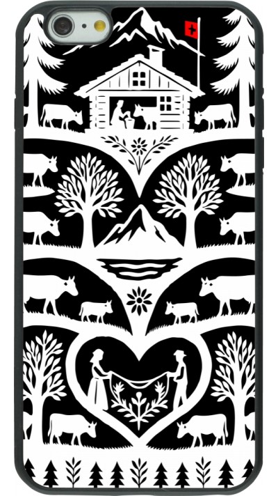 Coque iPhone 6 Plus / 6s Plus - Silicone rigide noir Poya Suisse 2 noir