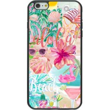 Coque iPhone 6 Plus / 6s Plus - Silicone rigide noir Preppy Collage Aloha