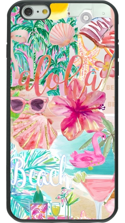 Coque iPhone 6 Plus / 6s Plus - Silicone rigide noir Preppy Collage Aloha