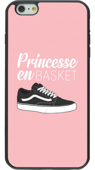 Coque iPhone 6 Plus / 6s Plus - Silicone rigide noir princesse en basket