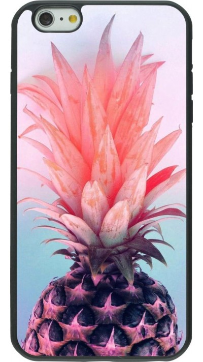 Coque iPhone 6 Plus / 6s Plus - Silicone rigide noir Purple Pink Pineapple