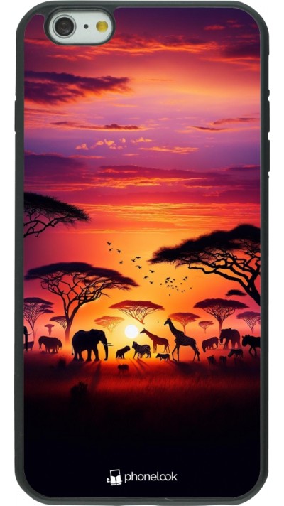 Coque iPhone 6 Plus / 6s Plus - Silicone rigide noir Safari sunset wildlife