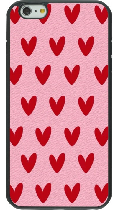 iPhone 6 Plus / 6s Plus Case Hülle - Silikon schwarz Saint Valentines Day 26 Pattern heart