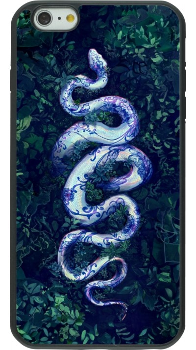 Coque iPhone 6 Plus / 6s Plus - Silicone rigide noir Serpent Blue Anaconda