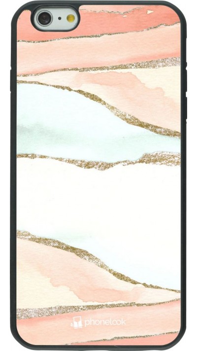 Coque iPhone 6 Plus / 6s Plus - Silicone rigide noir Shimmering Orange