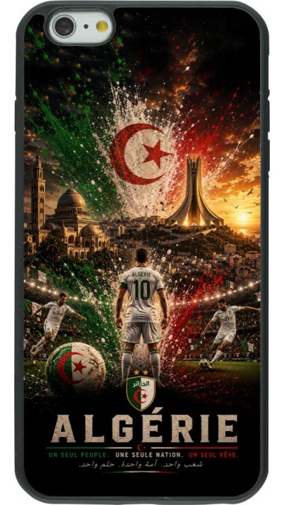 Coque iPhone 6 Plus / 6s Plus - Silicone rigide noir Football Algérie splash 2026