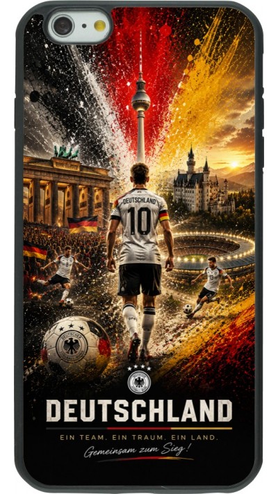 Coque iPhone 6 Plus / 6s Plus - Silicone rigide noir Football Allemagne splash 2026