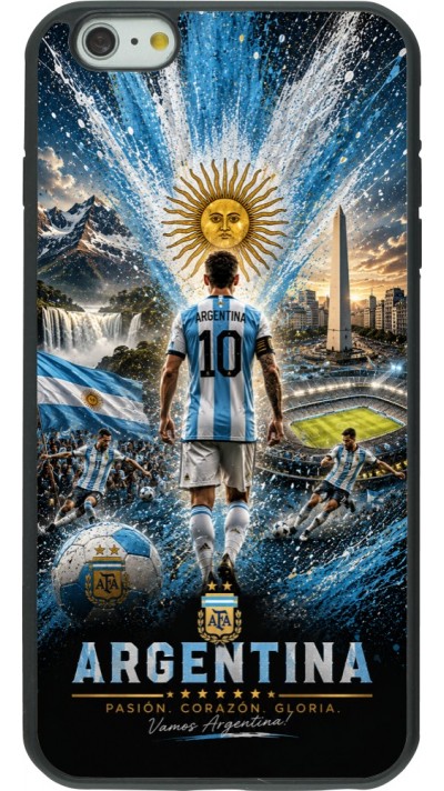 Coque iPhone 6 Plus / 6s Plus - Silicone rigide noir Football Argentine splash 2026