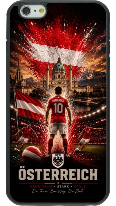Coque iPhone 6 Plus / 6s Plus - Silicone rigide noir Football Autriche splash 2026