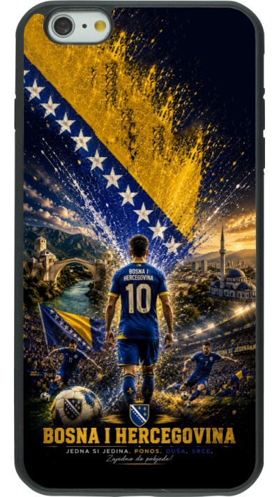 Coque iPhone 6 Plus / 6s Plus - Silicone rigide noir Football Bosnie-Herzégovine splash 2026