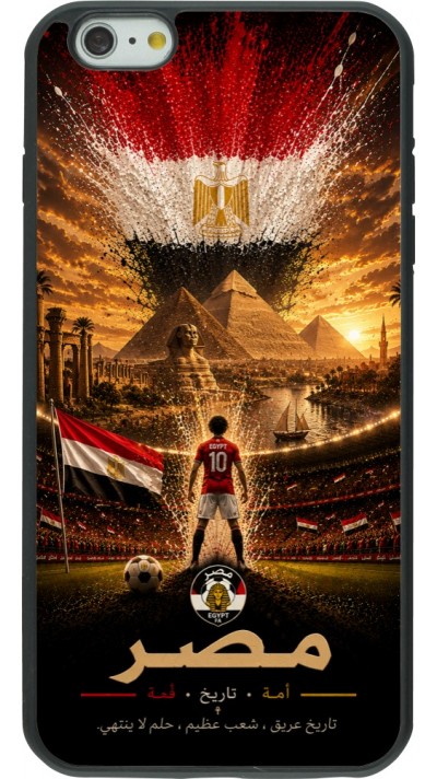 Coque iPhone 6 Plus / 6s Plus - Silicone rigide noir Football Égypte splash 2026