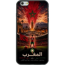 Coque iPhone 6 Plus / 6s Plus - Silicone rigide noir Football Maroc splash 2026