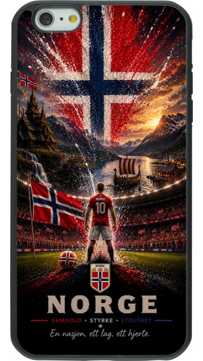 Coque iPhone 6 Plus / 6s Plus - Silicone rigide noir Football Norvège splash 2026