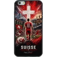 Coque iPhone 6 Plus / 6s Plus - Silicone rigide noir Football Suisse splash 2026