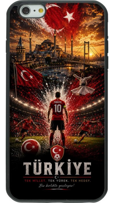 Coque iPhone 6 Plus / 6s Plus - Silicone rigide noir Football Turquie splash 2026