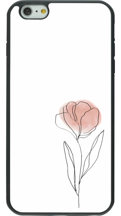 Coque iPhone 6 Plus / 6s Plus - Silicone rigide noir Spring 23 minimalist flower