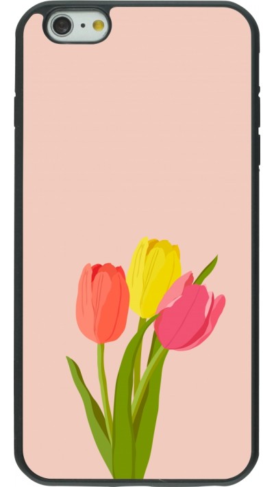 Coque iPhone 6 Plus / 6s Plus - Silicone rigide noir Spring 23 tulip trio