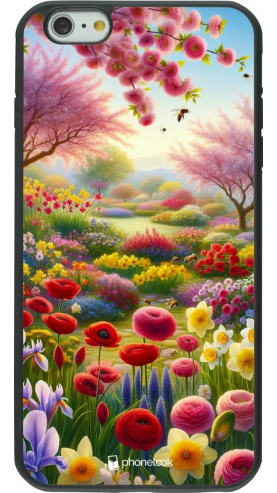 Coque iPhone 6 Plus / 6s Plus - Silicone rigide noir Spring 25 Bouquet printemps