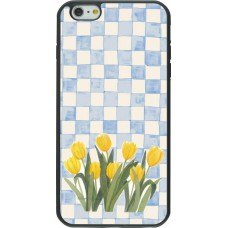 Coque iPhone 6 Plus / 6s Plus - Silicone rigide noir Blue vichy tulips 2026