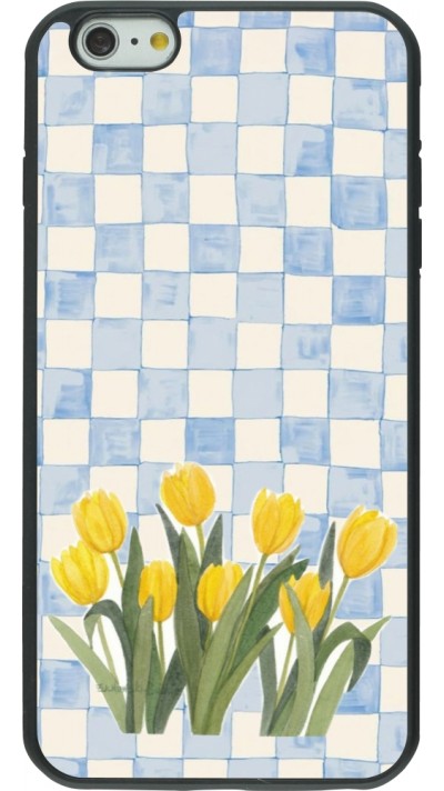 Coque iPhone 6 Plus / 6s Plus - Silicone rigide noir Blue vichy tulips 2026
