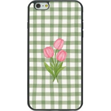 Coque iPhone 6 Plus / 6s Plus - Silicone rigide noir Green vichy tulips 2026