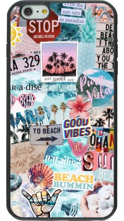 Coque iPhone 6 Plus / 6s Plus - Silicone rigide noir Summer 20 collage