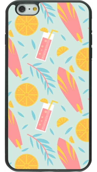 Coque iPhone 6 Plus / 6s Plus - Silicone rigide noir Summer 2025 Pattern citron