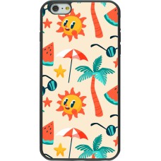 Coque iPhone 6 Plus / 6s Plus - Silicone rigide noir Summer 2025 Pattern soleil