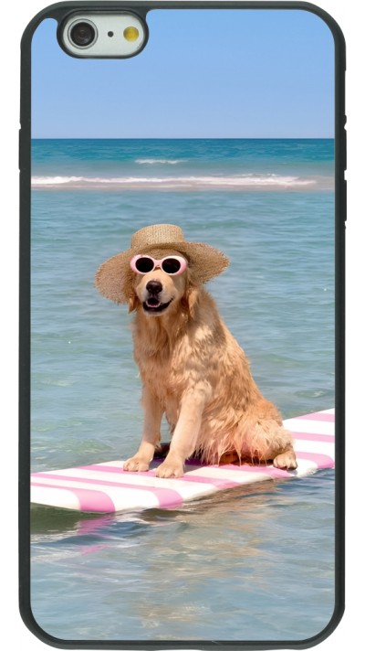 Coque iPhone 6 Plus / 6s Plus - Silicone rigide noir Summer Dog on Paddle