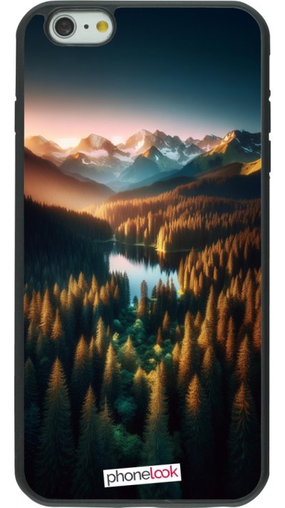 Coque iPhone 6 Plus / 6s Plus - Silicone rigide noir Sunset Forest Lake
