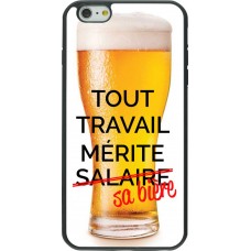 Coque iPhone 6 Plus / 6s Plus - Silicone rigide noir Tout travail mérite sa bière