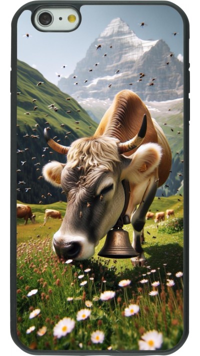 Coque iPhone 6 Plus / 6s Plus - Silicone rigide noir Vache montagne Valais