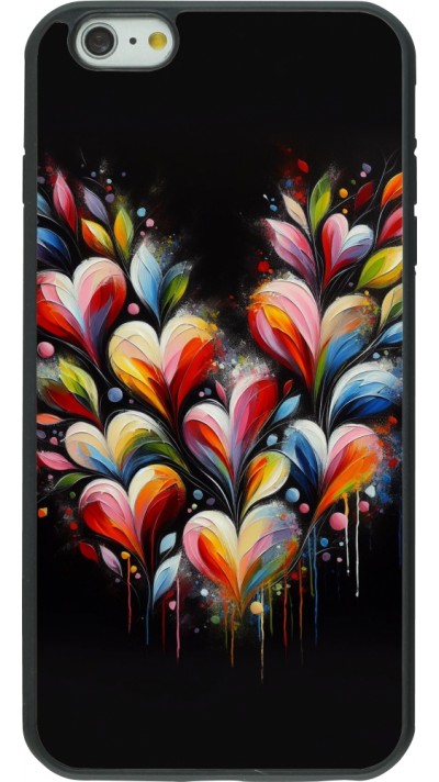 iPhone 6 Plus / 6s Plus Case Hülle - Silikon schwarz Valentin 2024 Schwarzes Herz Abstrakt