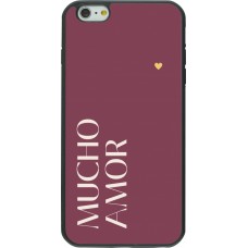 Coque iPhone 6 Plus / 6s Plus - Silicone rigide noir Valentine 2024 mucho amor rosado