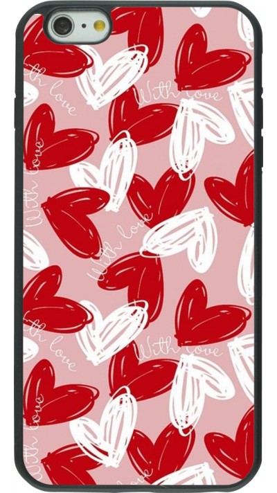 iPhone 6 Plus / 6s Plus Case Hülle - Silikon schwarz Valentine 2024 with love heart