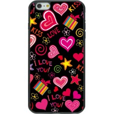 Coque iPhone 6 Plus / 6s Plus - Silicone rigide noir Valentine 2023 love symbols