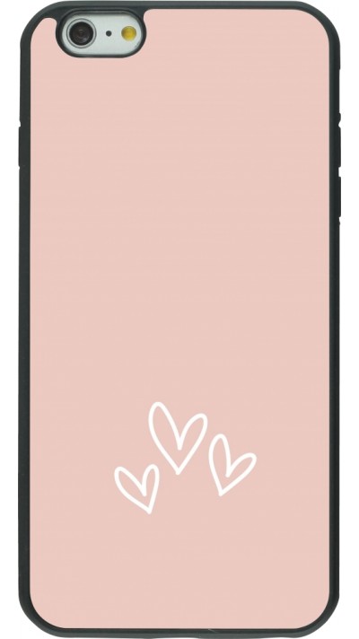 iPhone 6 Plus / 6s Plus Case Hülle - Silikon schwarz Valentine 2023 three minimalist hearts