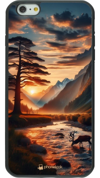 Coque iPhone 6 Plus / 6s Plus - Silicone rigide noir Valley Sunset Deer Tree