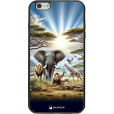 Coque iPhone 6 Plus / 6s Plus - Silicone rigide noir Vie sauvage africaine