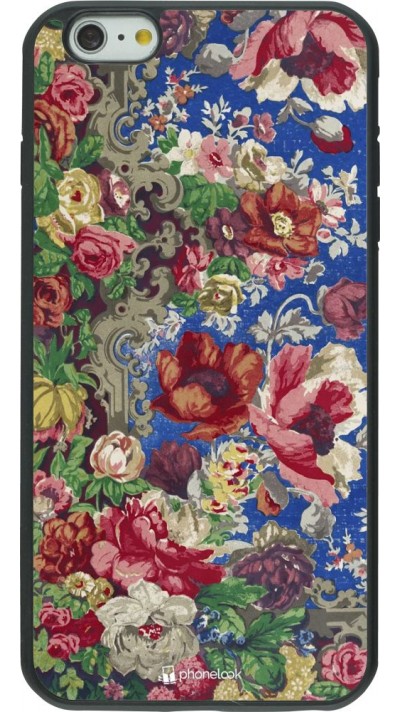 Coque iPhone 6 Plus / 6s Plus - Silicone rigide noir Vintage Art Flowers