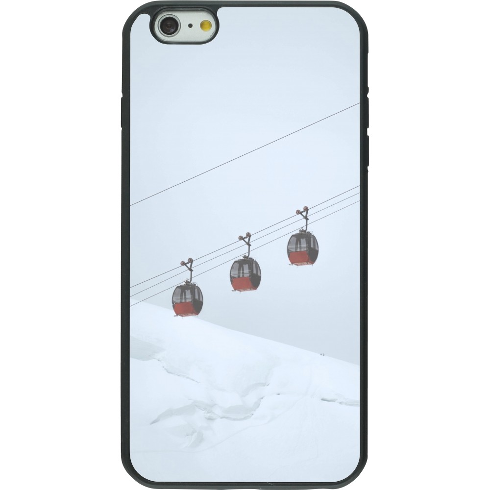Coque iPhone 6 Plus / 6s Plus - Silicone rigide noir Winter 22 ski lift