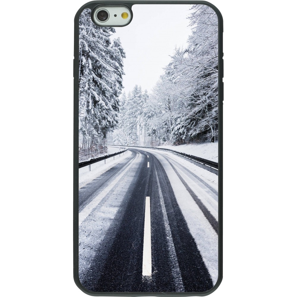 iPhone 6 Plus / 6s Plus Case Hülle - Silikon schwarz Winter 22 Snowy Road